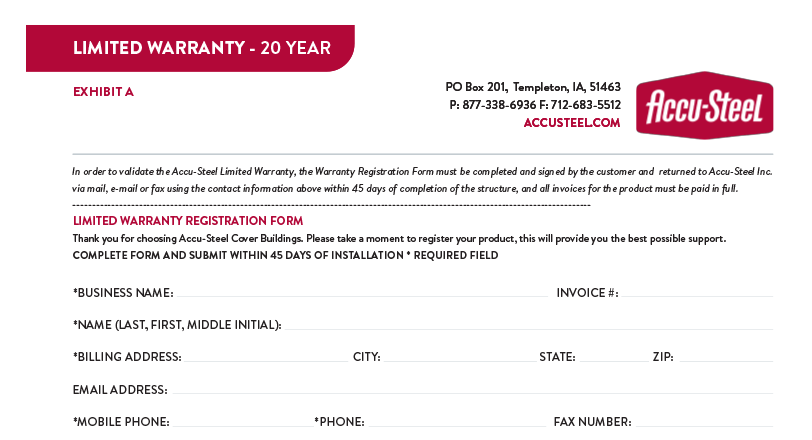 ACCU Warranty 20