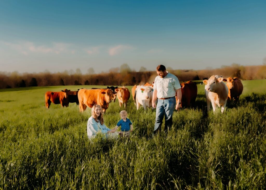 Nick Patterson and his family on their farm, Acres of Grace.