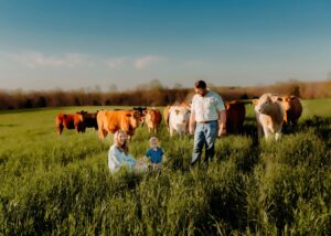 Nick Patterson and his family on their farm, Acres of Grace.